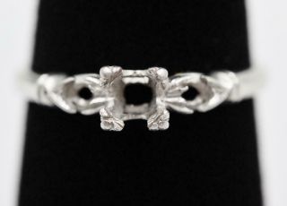 Vintage Art Deco Platinum Engagement Mount For Two.  04ct & 1/4ct Diamond