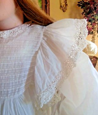 INCREDIBLE Antique Lace Doll Dress for LARGE French Jumeau Bru or German Doll 7