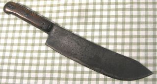 Vintage Large Bowie Style Fixed Blade Old Heavy Meat Cleaver Lamb Splitter Knife