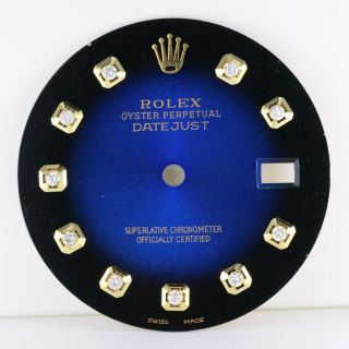 Rolex Custom Blue Vignette Dial For Rolex Datejust 26mm Two - Tone Or Yellow Gold