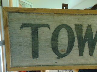 Antique wooden TOWN HALL Sign Maine country find with bracket 5