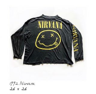 Rare 1992 Vintage Nirvana Nevermind Smiley L Long Sleeve T Shirt Thrashed