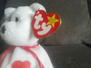Extremely Rare VALENTINO 1994 TY Beanie Baby with Error Brown Nose 3