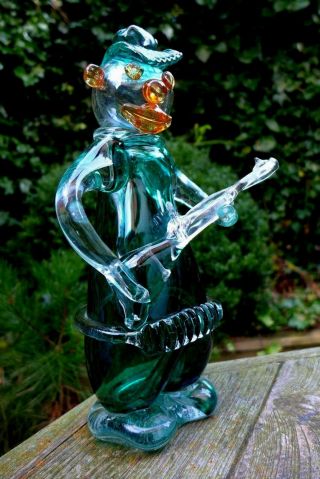 Vintage Glass Murano Clown Soldier Hunter Figure Collector Design Home Art Rare