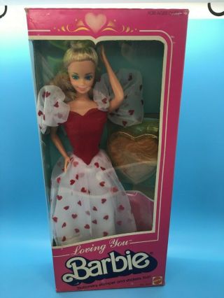 1983 Loving You Barbie Doll Nrfb Superstar Era Vintage Heart Dress