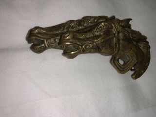 Gucci Double Horse Head Vintage Bronze Belt Buckle