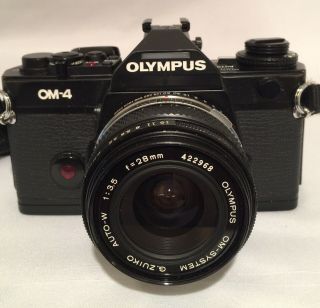 VTG Olympus OM - 4 TTL Auto Exposure 35mm SLR Japan Made Black Body/Frame Camera 3