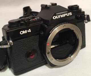 VTG Olympus OM - 4 TTL Auto Exposure 35mm SLR Japan Made Black Body/Frame Camera 6