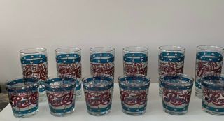 Vintage Pepsi Cola Tiffany Style Raised Stained Glass Set of 12 from the 1970 ' s 2