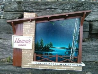 Vtg Hamms Beer Sign - Starry Night Motion Light - 9/10