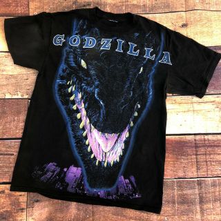Rare Vintage Godzilla 1998 Movie Promo T - Shirt All Over Print 90s