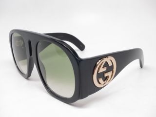 Authentic Gucci Gg0152s 002 Black/gold W/green Gradient Gg 0152s Sunglasses