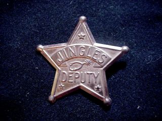Jingles Deputy Andy Devine Toy Tin Badge Souvenir From Wild Bill Hickok Tv Show