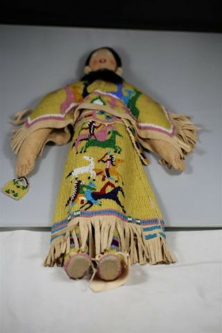 Very Rare Beaded Plains Indian Buckskin Doll Native American 4