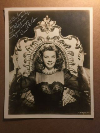 Vera - Ellen Rare Early Vintage Autographed 8/10 Photo On The Town 1940s
