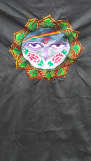 Seva Eyes Embroidered Tshirt Rare Vintage Grateful Dead 80s Xcellent