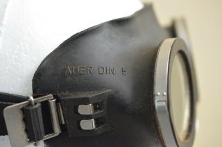AUER DIN 5 WW2 WWII German Goggles Ultrasin Motorized Troop U - BOAT LUFTWAFFE NOS 6