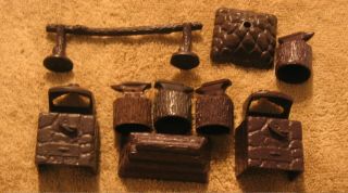 Marx Different Shades Of Brown Accessories For Fort Apache And Ranch Playsets