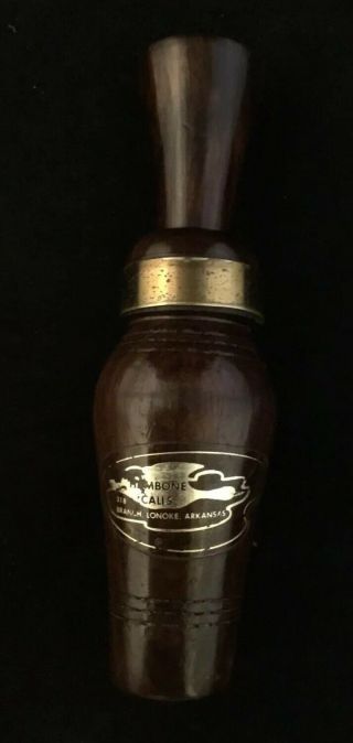 Vintage Howard Amaden Hambone Lonoke Arkansas Duck Call Silver Label
