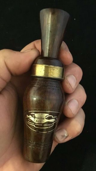 VINTAGE HOWARD AMADEN HAMBONE LONOKE ARKANSAS DUCK CALL Silver Label 2