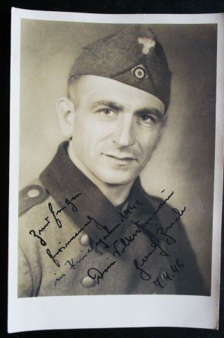 German Ww 2 Photo With Dedication By Volkssurm Man - Fallen In Berlin In 1945
