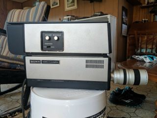 Vintage Sony Avc - 3260 Video Camera,  Electronic Viewfinder,  Canon Tv Zoom Lens