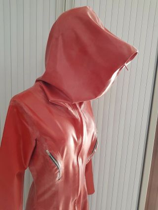 Rubber Eva Red Latex Hooded Catsuit XL 3