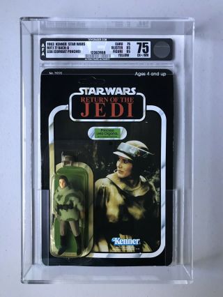 Vintage Star Wars Return Of The Jedi Rotj Leia Combat Poncho Afa 75 Moc