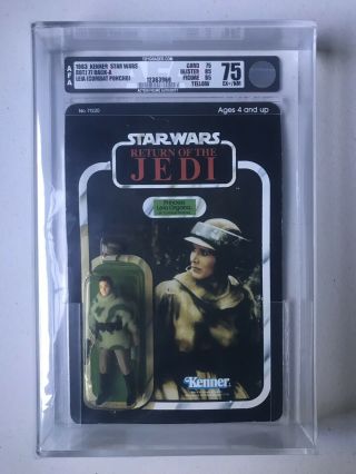 VINTAGE STAR WARS Return of the Jedi ROTJ Leia Combat Poncho AFA 75 MOC 6