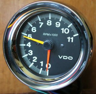 Vintage Old Stock Vdo 11,  000 Rpm Tachometer,  Bracket,  Instructions