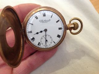 Vintage James Walker London To The Admiralty Gold Half Hunter Pocket Watch No/re