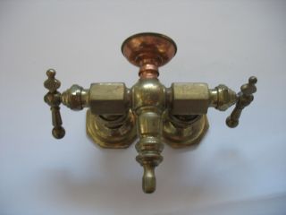 Antique Brass & Copper Clawfoot Tub Faucet 3 - 3/8” Centers Salvage Architecture