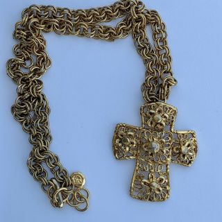 Authentic Christian Lacroix Massive Cross Necklace Vintage