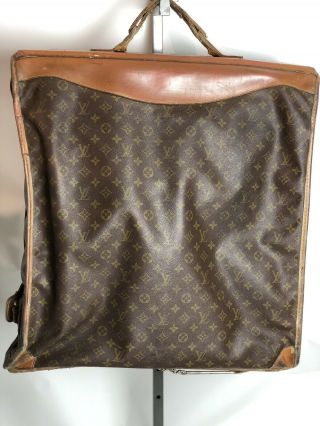 Vintage 1980s Authentic Louis Vuitton Garment Long Bag Brown,  Luggage