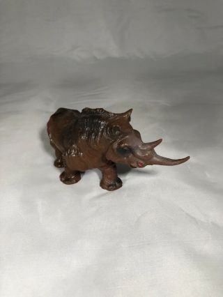 VINTAGE 1950 ' S WAX J.  H.  MILLER PREHISTORIC DINOSAUR WOOLY RHINO RHINOCEROS 2