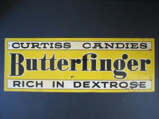 Antique Curtiss Candies Butterfinger Rich In Dextrose Tin Sign