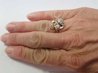 Vintage Freeform 1tcw Fine White Diamond 14k Yellow Gold Ladies Ring Size 6.  75 9