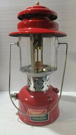 Vtg Coleman Canada 220e Kerosene Lantern Custom Restored 10/68 Red Vent Unfired