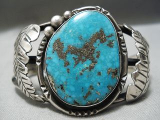 One Of The Best Vintage Navajo Old Kingman Turquoise Sterling Silver Bracelet