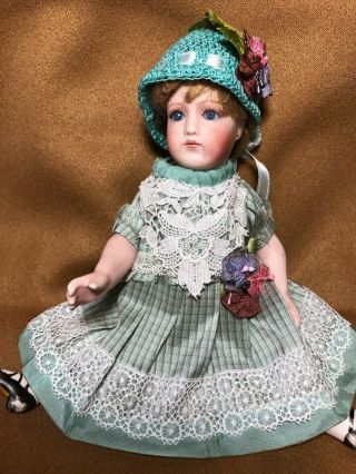Vtg Cotton French Embroidery Lace Dress Set,  For Mignonette Dolls 7.  5 "