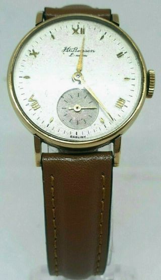 Vintage Jw Benson 9ct Gold Wrist Watch Winding Mechanism -