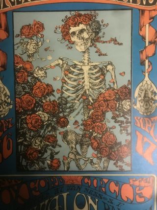 VINTAGE FD - 26 - 3 Grateful Dead Poster Avalon Ballroom Bertha 1966 7