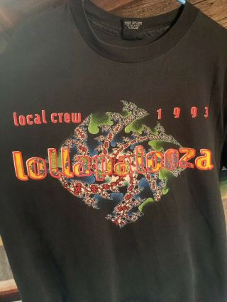 vtg LOLLAPALOOZA 1993 LOCAL CREW ALICE IN CHAINS FISHBONE PRIMUS TOOL t - shirt XL 2