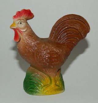 Vintage & Rare Rooster Rattle Celluloid Figurine Doll Toy Japan 40 