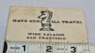 Have Gun Will Travel Paladin Tv Western Business Card