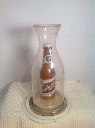 Vintage Schlitz Beer Sign 7 Oz Bottle 1959 Lantern Bar Mancave Decor Parts Only