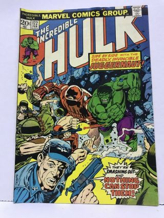 The Incredible Hulk 172 1974 Unread Avenger Vintage