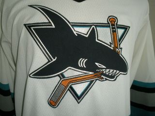 Mens Vintage CCM Maska Air Knit SAN JOSE SHARKS Hockey Jersey USA MADE Medium 3