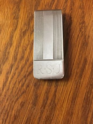 Vintage Tiffany & Co.  Sterling Silver Double Striped Money Clip