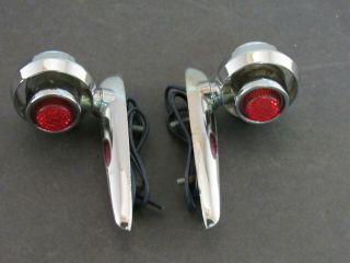 1950 ‘s Vintage Accessory Fender Signal Marker Light Pair Old Stock 3